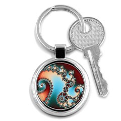 Fractal Spiral Art Math Abstract Key Chain (round) by Ravend