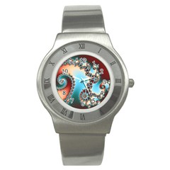 Fractal Spiral Art Math Abstract Stainless Steel Watch by Ravend