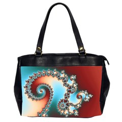 Fractal Spiral Art Math Abstract Oversize Office Handbag (2 Sides) by Ravend