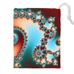 Fractal Spiral Art Math Abstract Drawstring Pouch (5xl) by Ravend