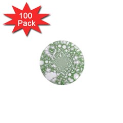 Green Abstract Fractal Background Texture 1  Mini Magnets (100 Pack)  by Ravend