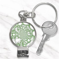 Green Abstract Fractal Background Texture Nail Clippers Key Chain by Ravend