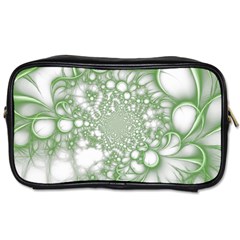 Green Abstract Fractal Background Texture Toiletries Bag (one Side) by Ravend