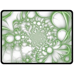 Green Abstract Fractal Background Texture Fleece Blanket (large) by Ravend