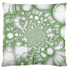 Green Abstract Fractal Background Texture Large Premium Plush Fleece Cushion Case (one Side) by Ravend