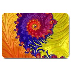 Fractal Spiral Bright Colors Large Doormat by Ravend