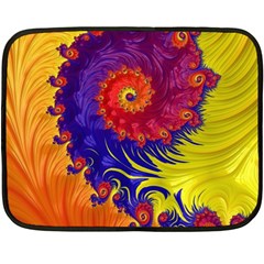 Fractal Spiral Bright Colors Fleece Blanket (mini) by Ravend