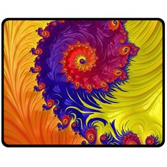 Fractal Spiral Bright Colors One Side Fleece Blanket (medium) by Ravend