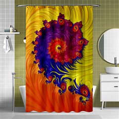 Fractal Spiral Bright Colors Shower Curtain 48  X 72  (small)  by Ravend