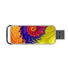 Fractal Spiral Bright Colors Portable Usb Flash (two Sides) by Ravend