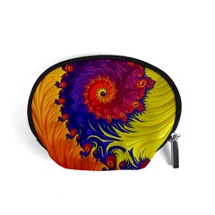 Fractal Spiral Bright Colors Accessory Pouch (small) by Ravend