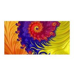 Fractal Spiral Bright Colors Satin Wrap 35  X 70  by Ravend