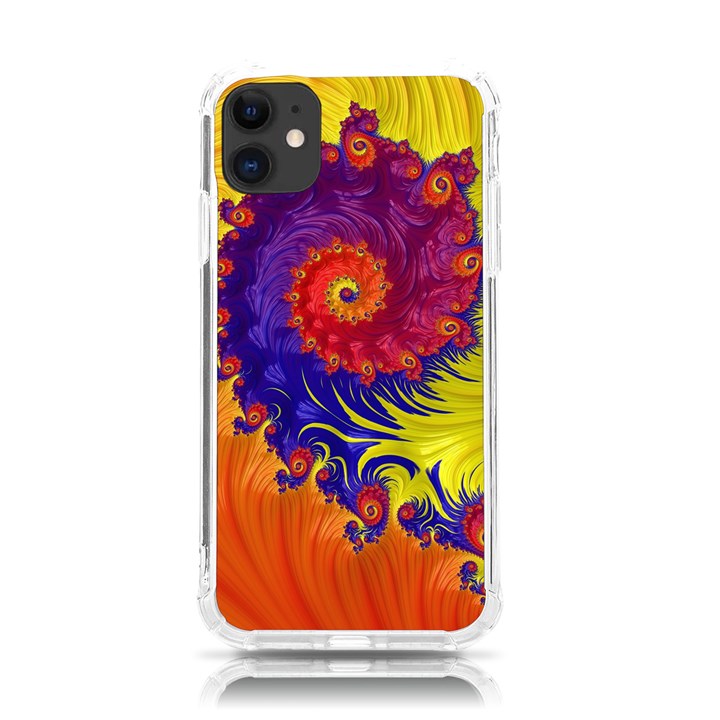 Fractal Spiral Bright Colors iPhone 11 TPU UV Print Case