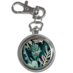 Green Nature Bohemian Painting Leaves Foliage Key Chain Watches by Ravend