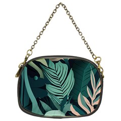 Green Nature Bohemian Painting Leaves Foliage Chain Purse (two Sides) by Ravend