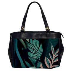 Green Nature Bohemian Painting Leaves Foliage Oversize Office Handbag by Ravend