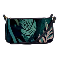 Green Nature Bohemian Painting Leaves Foliage Shoulder Clutch Bag by Ravend