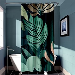 Green Nature Bohemian Painting Leaves Foliage Shower Curtain 36  X 72  (stall)  by Ravend