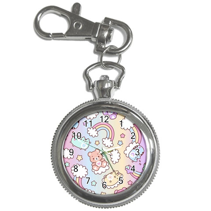 Pusheen Carebears Bears Cat Colorful Cute Pastel Pattern Key Chain Watches