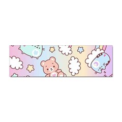 Pusheen Carebears Bears Cat Colorful Cute Pastel Pattern Sticker (Bumper)