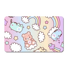 Pusheen Carebears Bears Cat Colorful Cute Pastel Pattern Magnet (rectangular) by Sapixe