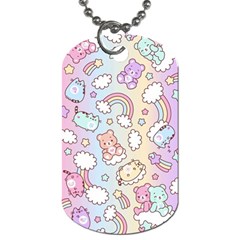 Pusheen Carebears Bears Cat Colorful Cute Pastel Pattern Dog Tag (one Side) by Sapixe