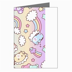 Pusheen Carebears Bears Cat Colorful Cute Pastel Pattern Greeting Cards (pkg Of 8) by Sapixe