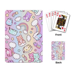 Pusheen Carebears Bears Cat Colorful Cute Pastel Pattern Playing Cards Single Design (rectangle)