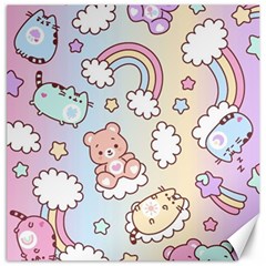 Pusheen Carebears Bears Cat Colorful Cute Pastel Pattern Canvas 20  x 20 