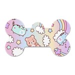 Pusheen Carebears Bears Cat Colorful Cute Pastel Pattern Dog Tag Bone (One Side) Front