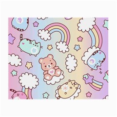 Pusheen Carebears Bears Cat Colorful Cute Pastel Pattern Small Glasses Cloth (2 Sides) by Sapixe