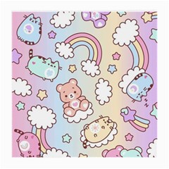 Pusheen Carebears Bears Cat Colorful Cute Pastel Pattern Medium Glasses Cloth by Sapixe