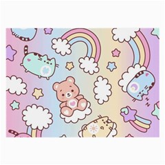 Pusheen Carebears Bears Cat Colorful Cute Pastel Pattern Large Glasses Cloth by Sapixe