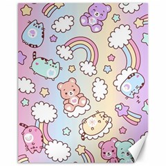 Pusheen Carebears Bears Cat Colorful Cute Pastel Pattern Canvas 11  x 14 