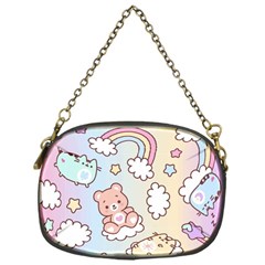 Pusheen Carebears Bears Cat Colorful Cute Pastel Pattern Chain Purse (one Side) by Sapixe