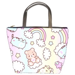 Pusheen Carebears Bears Cat Colorful Cute Pastel Pattern Bucket Bag