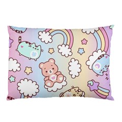 Pusheen Carebears Bears Cat Colorful Cute Pastel Pattern Pillow Case by Sapixe