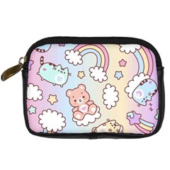 Pusheen Carebears Bears Cat Colorful Cute Pastel Pattern Digital Camera Leather Case