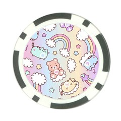 Pusheen Carebears Bears Cat Colorful Cute Pastel Pattern Poker Chip Card Guard (10 pack)