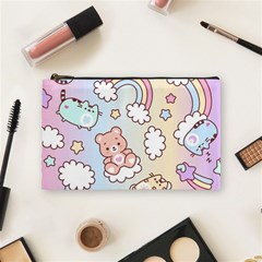 Pusheen Carebears Bears Cat Colorful Cute Pastel Pattern Cosmetic Bag (Medium)