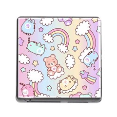 Pusheen Carebears Bears Cat Colorful Cute Pastel Pattern Memory Card Reader (square 5 Slot) by Sapixe