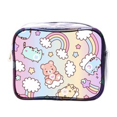 Pusheen Carebears Bears Cat Colorful Cute Pastel Pattern Mini Toiletries Bag (One Side)