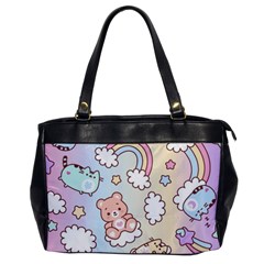 Pusheen Carebears Bears Cat Colorful Cute Pastel Pattern Oversize Office Handbag by Sapixe