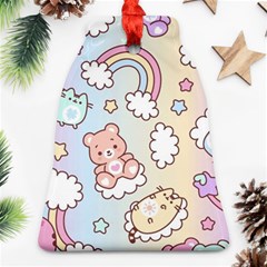 Pusheen Carebears Bears Cat Colorful Cute Pastel Pattern Ornament (bell)