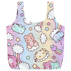 Pusheen Carebears Bears Cat Colorful Cute Pastel Pattern Full Print Recycle Bag (xl) by Sapixe