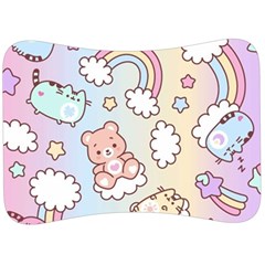 Pusheen Carebears Bears Cat Colorful Cute Pastel Pattern Velour Seat Head Rest Cushion by Sapixe