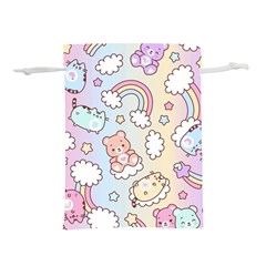 Pusheen Carebears Bears Cat Colorful Cute Pastel Pattern Lightweight Drawstring Pouch (m) by Sapixe