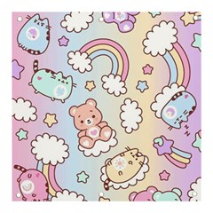 Pusheen Carebears Bears Cat Colorful Cute Pastel Pattern Banner and Sign 3  x 3 