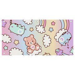 Pusheen Carebears Bears Cat Colorful Cute Pastel Pattern Banner And Sign 4  X 2  by Sapixe