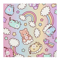 Pusheen Carebears Bears Cat Colorful Cute Pastel Pattern Banner And Sign 4  X 4  by Sapixe